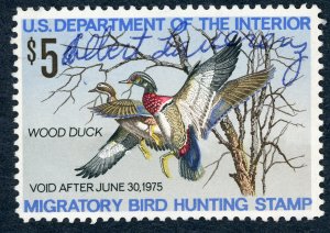 #RW41 – 1974 $5.00 Wood Ducks. Used.