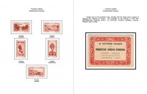 FRENCH INDOCHINA SPECIALIZED PDF STAMP ALBUM + POSTAL CATALOGUE (3400+ pages)