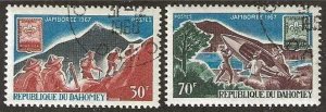 Dahomey 239-240 used, CTO.  1967.  Boy Scouts.  Complete set of two. (D337)