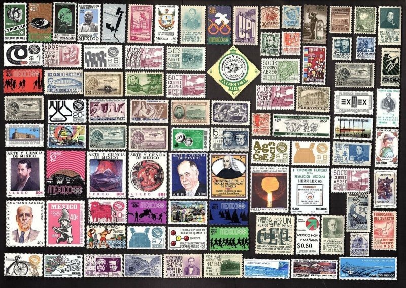 100 All Different MEXICO  STAMPS (TYPE 2)