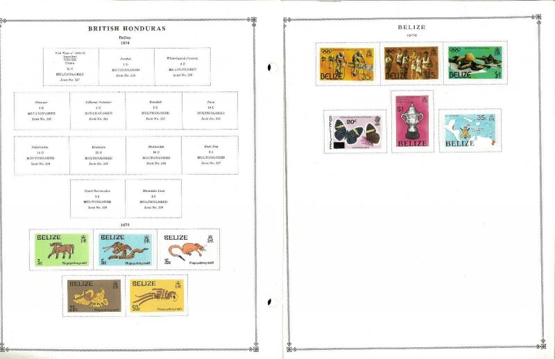Belize Mint & CTO Hinged on 29 Scott International Pages 1973-1999