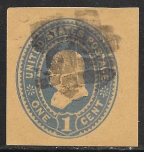 USA U296: 1c Franklin, cut square, used
