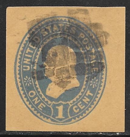 USA U296: 1c Franklin, cut square, used