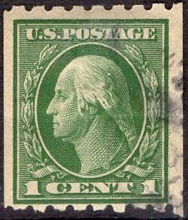 US Stamp #410 1c Washington Coil USED SCV $12.50