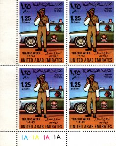 MNH  UNITED  ARAB  EMIRATES  BLOCK OF STAMPS  ISSUED 1973    (008)