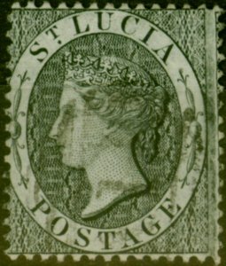 St Lucia 1876 (1d) Black SG15 Fine Used 