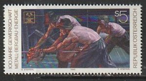 1990 Austria - Sc 1521 - MNH VF - 1 single - Metalworkers and Miners