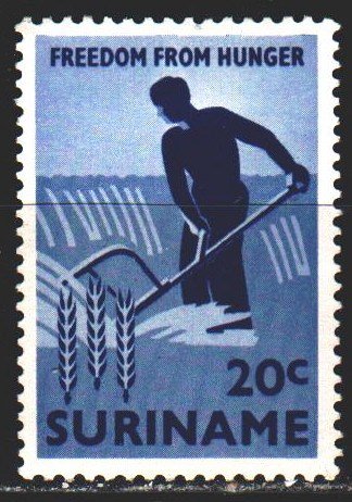 Suriname. 1963. 432 from the series. Fight against hunger, peasant. MLH.