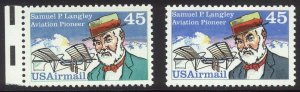 U.S. #C118 var (RARE?) Mint NH - 1988 Langley, Wrong Color ERROR (?)