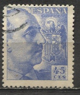 Spain; 1952; Sc. # 698a; O/Used Single Stamp w/o Imprint, Perf 13 x 13 1/4