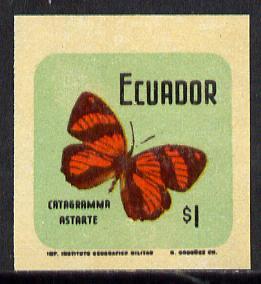 Ecuador 1970 Butterflies $1 (Catagramma astarte) in unmou...