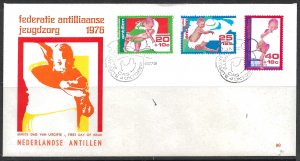 NETHERLANDS ANTILLES 1976 CHILD WELFARE Semi Postal Set Cachet FDC Sc B140-B142