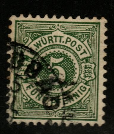 Wurttemberg Scott 59 Used stamp