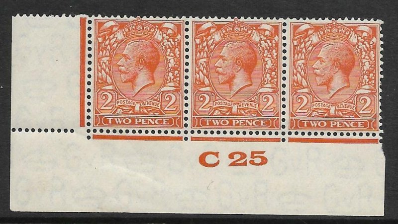 2d Orange Block Cypher Control C25 imperf UNMOUNTED MINT/MM in margin