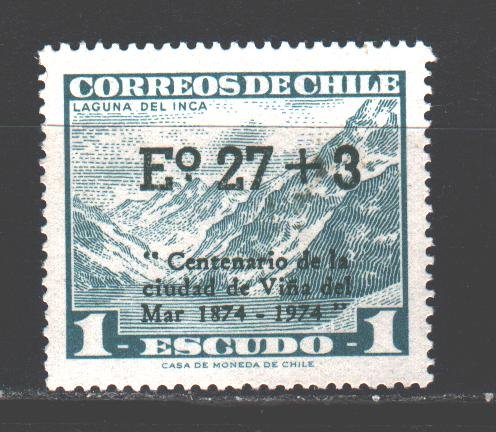 Chile. 1974. 803. Mountains, tourism, lake. MVLH.