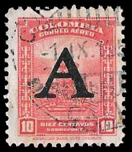 Colombia SC C187 * A Overprint * Used * 1950