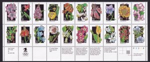 Scott #2677-2696 WildFlowers Bottom Block of 20 Stamps - MNH P#P2222