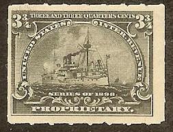 US RB29 3 3/4c Proprietary Stamps Battleship 1898 used