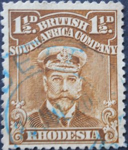 Rhodesia Admiral 1½d with Dett in Blue (DC) postmark