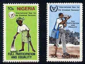 NIGERIA  - 1981 - Int Year of Disabled Persons - Perf 2v Set - Mint Never Hinged