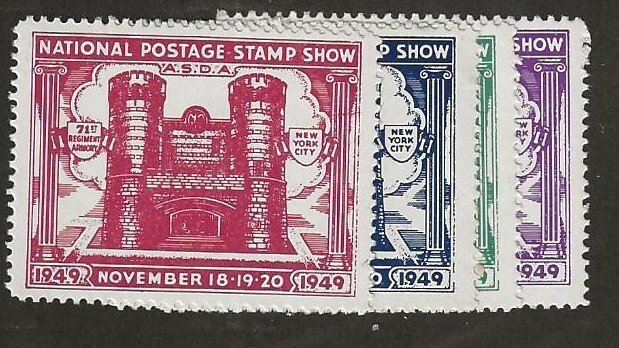 1949  A.S.D.A. National Postage Stamp Show 71 INF REG Armory N.Y. MNH Set/4