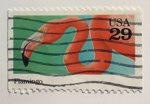 USA 1992 Scott 2707 used - 29c, Wild animals, American Flamingo