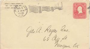 United States York Port Jervis, N.Y. 1909 Columbia Machine Type AG  Postal St...