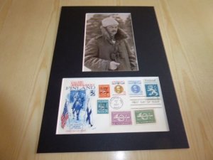 Mannerheim Finland indepence USA FDC Cover and mounted photograph mount size A4