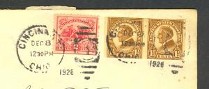 US 576 Imperforate Pair on 1926 Commercial Cover to Ireland