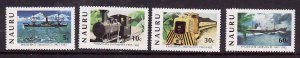 Nauru-Sc#252-5- id9- unused NH set-Ships-PhosphatesTrains-1982-