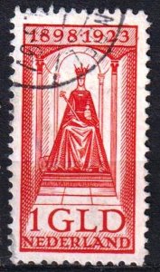 Netherlands 1923 Queen  Wilhelmina 1 G. Sc.132 Used