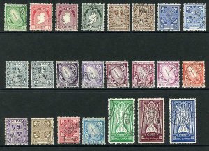 Ireland SG111/25ba set inc extras (10d creased) used Cat 30 pounds