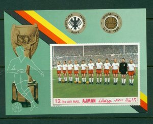 Ajman #BL 84B (1969 German Football sheet) VFMNH CV 7, euro