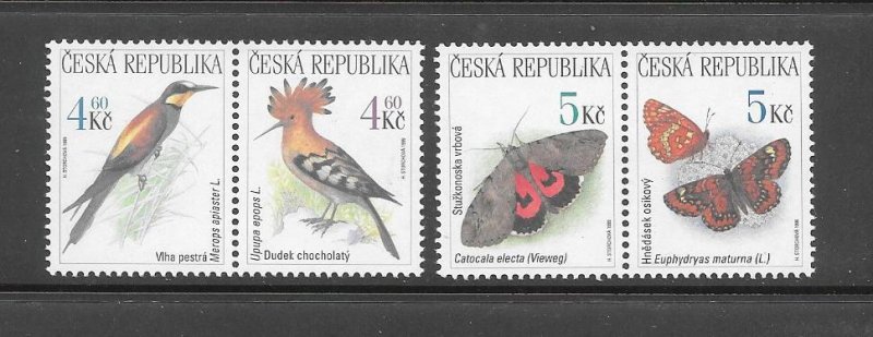 BIRDS - CZECHOSLOVAKIA #3082-5  BIRDS-BUTTERFLIES   MNH