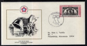 Monaco 1021 US Bicentennial Typed FDC