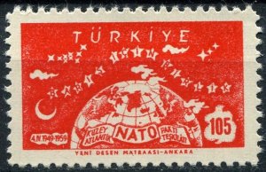 Turkey Sc#1436 MNH, 105k red, NATO, 10th Anniversary (1959)