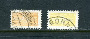 x672 - GERMANY Lot of (2) Revenue Stamps. Used. Wohnungsausgabe, Fiscal