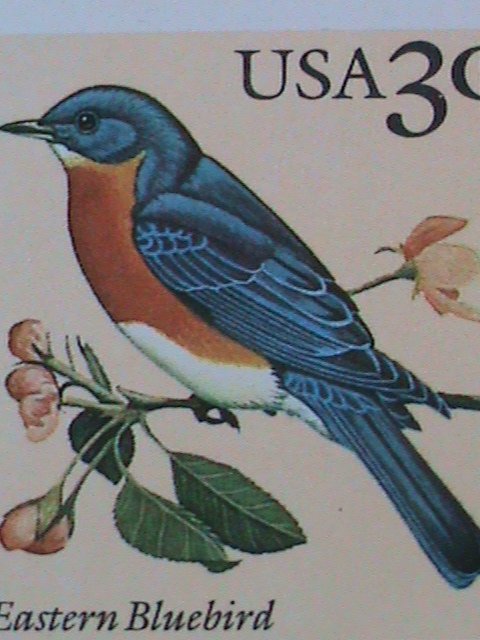 ​UNITED STATES 1990-SC#2478  EASTERN BLUE BIRDS MNH IMPRINT PLATE BLOCK-8-VF