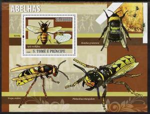 St Thomas & Prince Islands 2009 Bees perf s/sheet unmount...