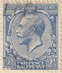 Great Britain #191 1924 2-1/2d Blue KGV Head USED-Fine
