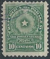 Paraguay 212 (used) 10c coat of arms, green (1913)