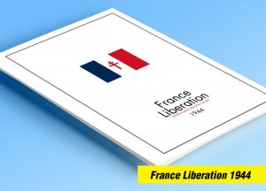 COLOR PRINTED FRANCE [LIBÉRATION] 1944 STAMP ALBUM PAGES (60 illustrated pages)