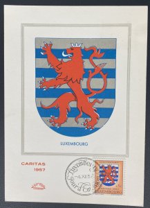 1957 Luxembourg Maxi Postcard First Day cover  Caritas