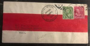 1940 Boston USA Red Band Cover Save China Boycott Label Buddha Rubber Stamp