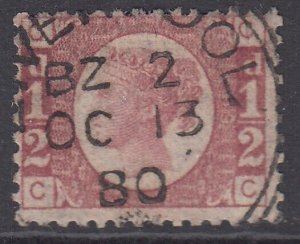 SG 48 ½d rose-red plate 19. Very fine used CDS example