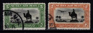 Sudan 1931 Airmail, Statue of General Gordon, 5m & 2p [Used]