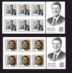 Stamps. USA Ronald Reagan, 2 sheets  perforated 2023 year Botswana NEW