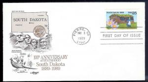 UNITED STATES FDC 25¢ South Dakota 1989 Artmaster