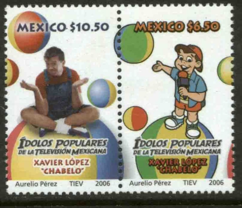 MEXICO 2529a. XAVIER LOPEZ CHABELO TV CHARACTER. PAIR. MINT, NH. F-VF.