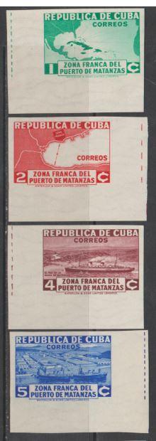 Cuba Scott #324-325-326-327 Cuba Maps - Imperf Stamps - Mint NH Set